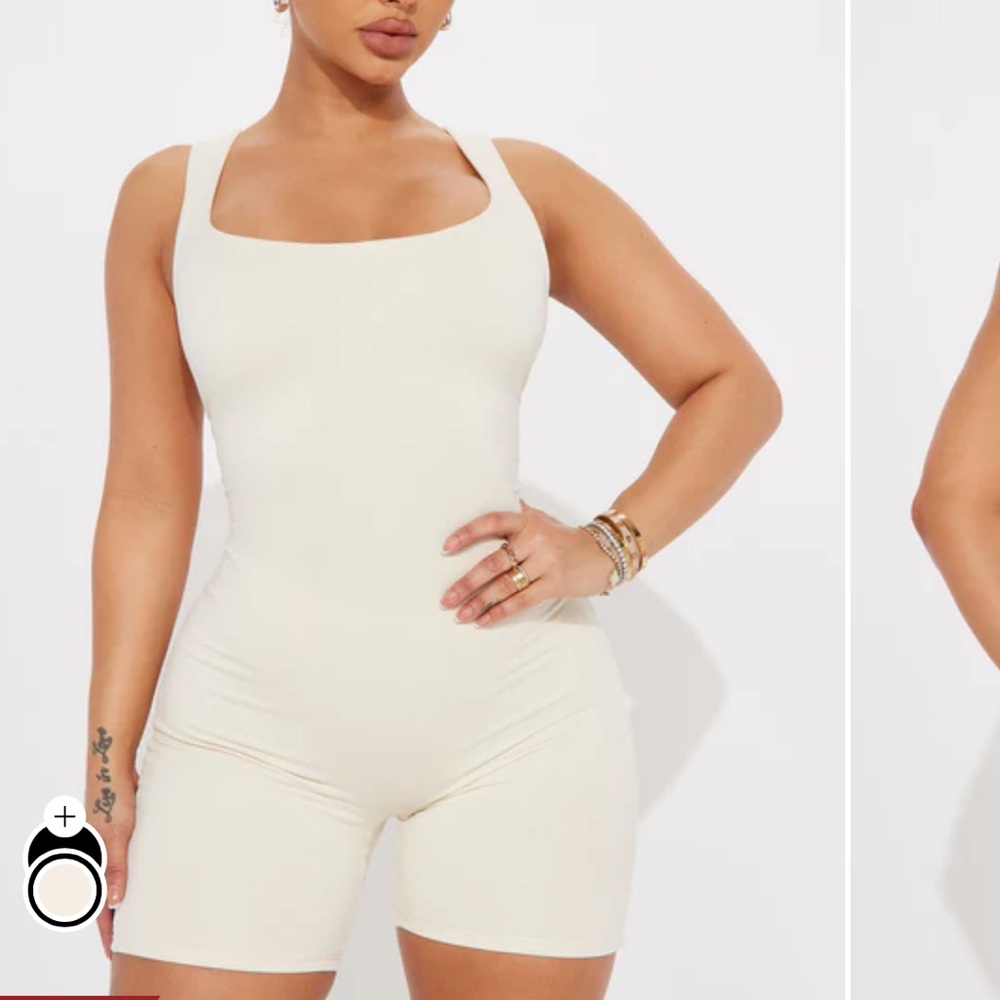 Fashion Nova Cream Sleeveless Bodysuit